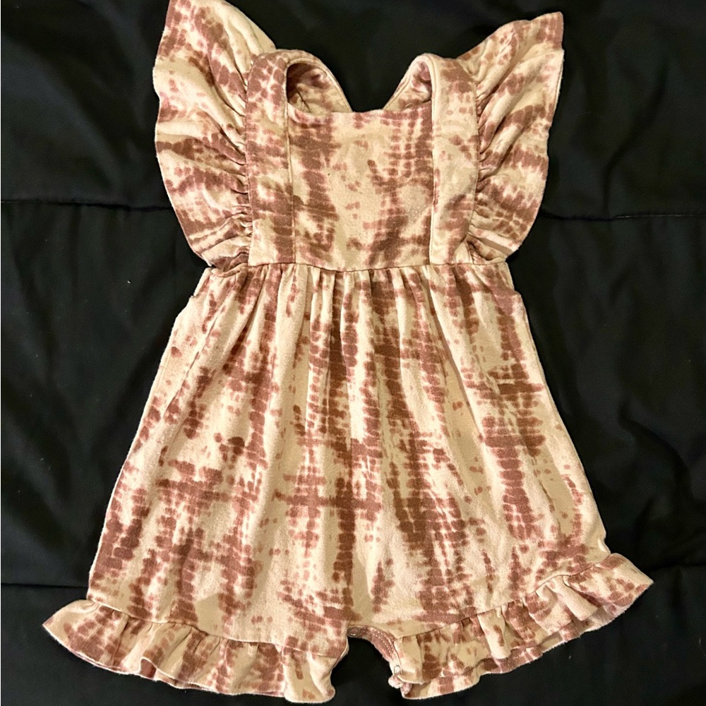 Kate Quinn ruffle strap shortie Shibori tie dye